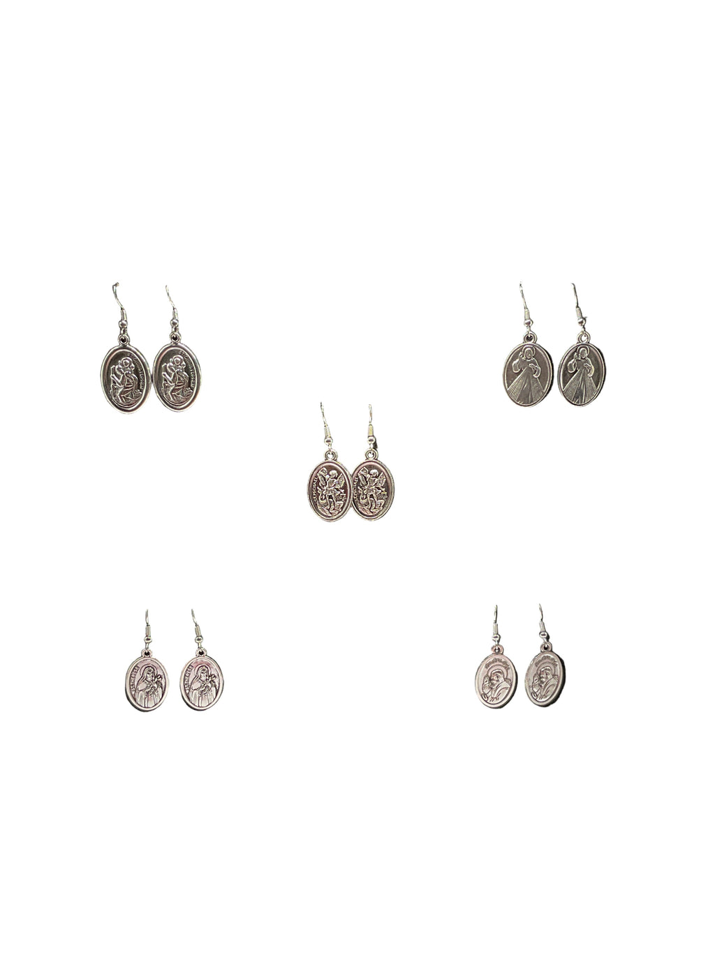 Religious Medal Earrings