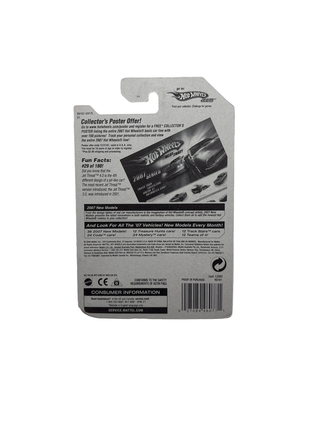 Hot Wheels Jet Threat 4.0 Diecast silver