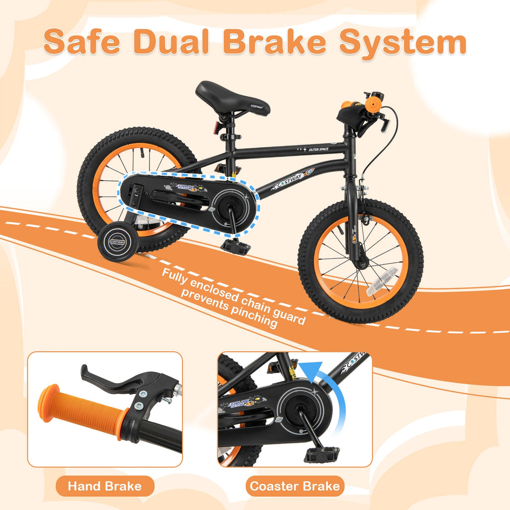 14-Inch Kids Bike Sport Bicycle for 3-5 Years Old with Adjustable Seat-14 inches