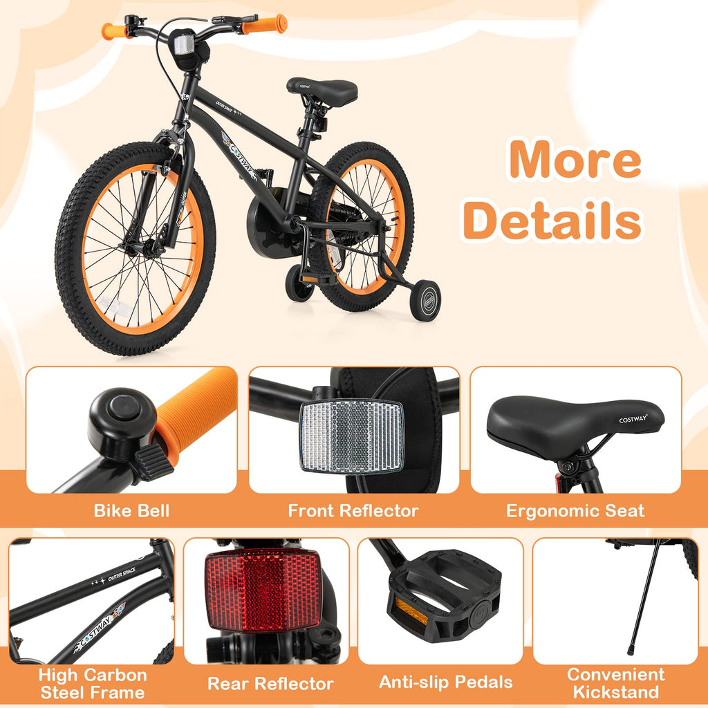 18-Inch Kids Bike Sport Bicycle for 4-8 Years Old with Adjustable Seat-18 inches