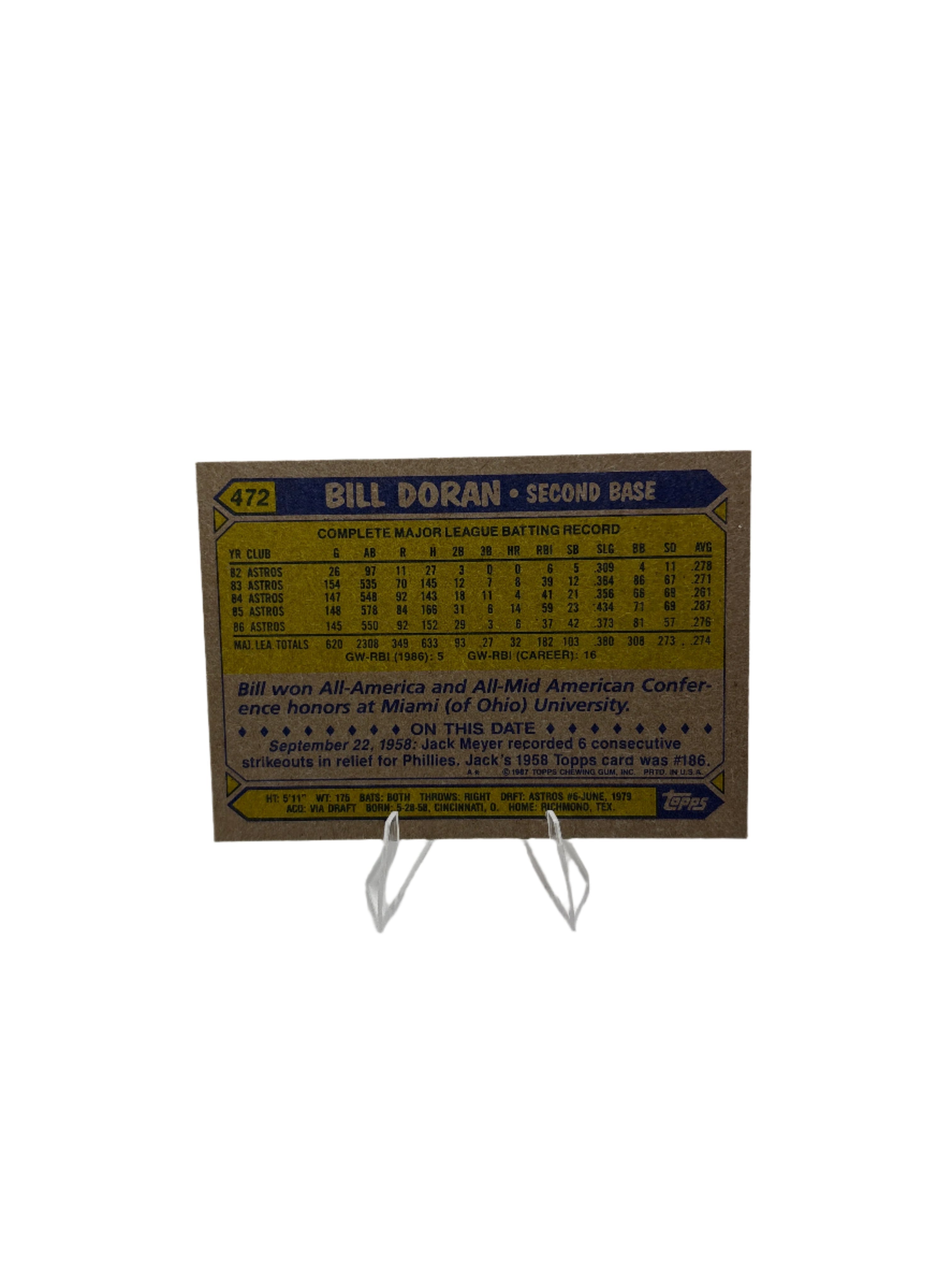 Topps Bill Doran