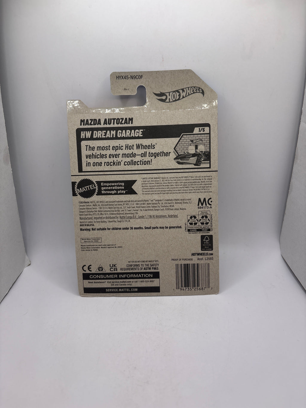 Hot Wheels Mazda Autozam Diecast beige