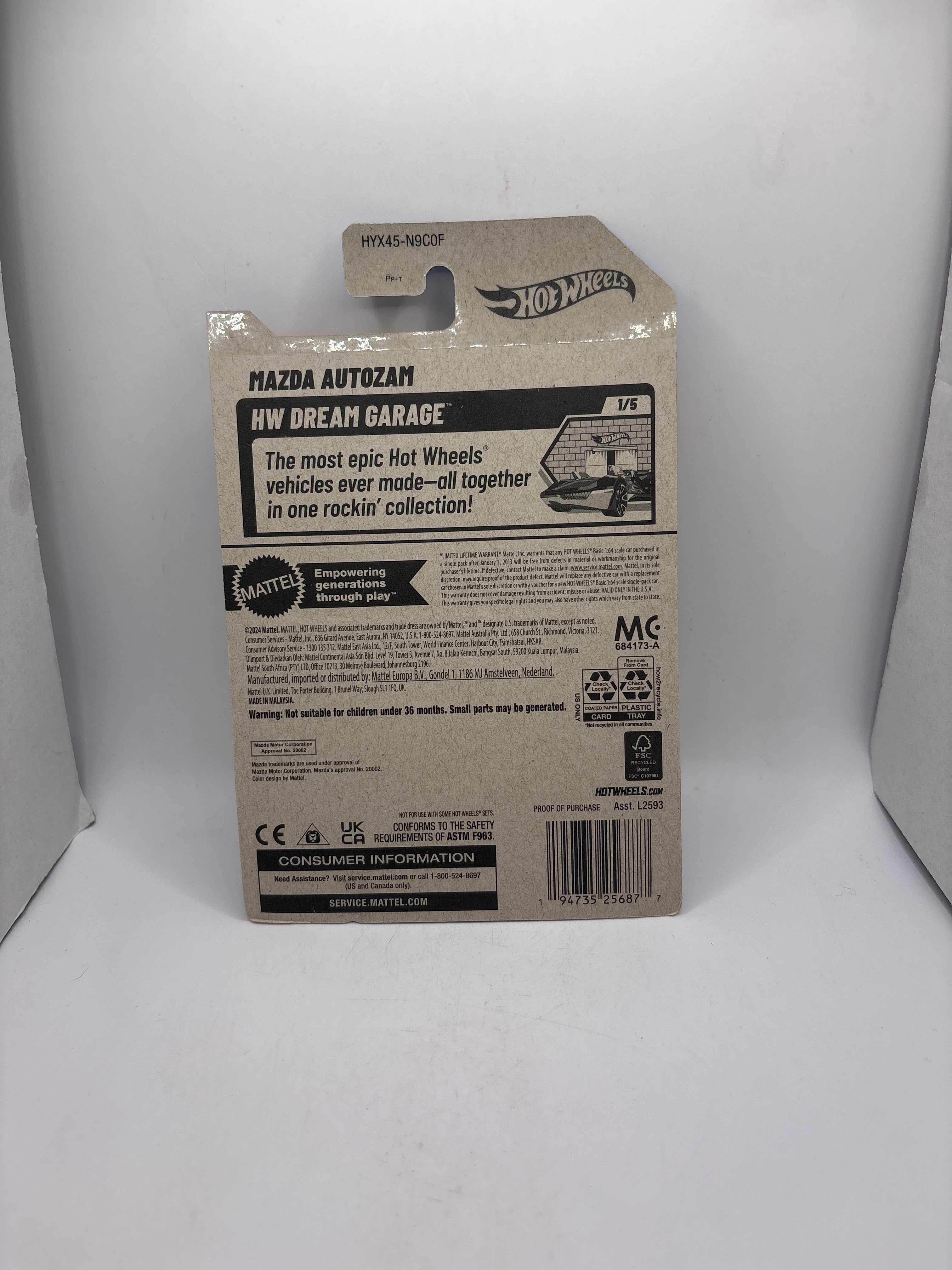 Hot Wheels Mazda Autozam Diecast beige