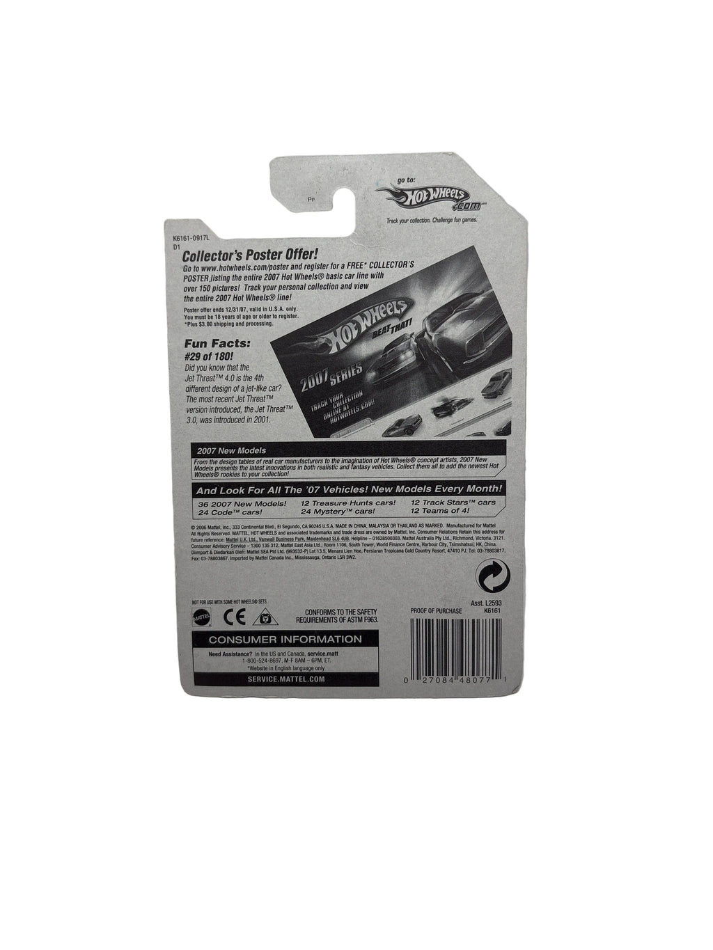 Hot Wheels Jet Threat 4.0 Diecast silver