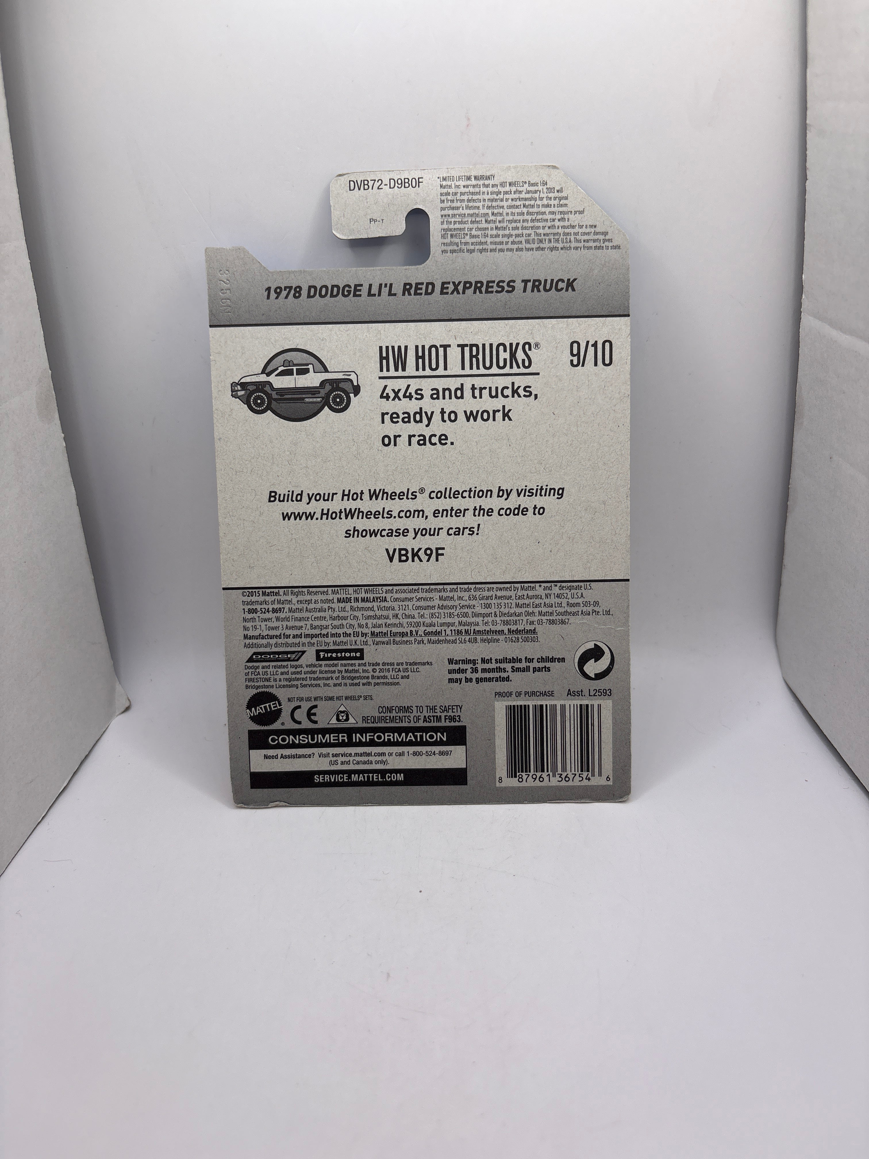 Hot Wheels 1978 Dodge Li’l Red Express Truck Diecast blue