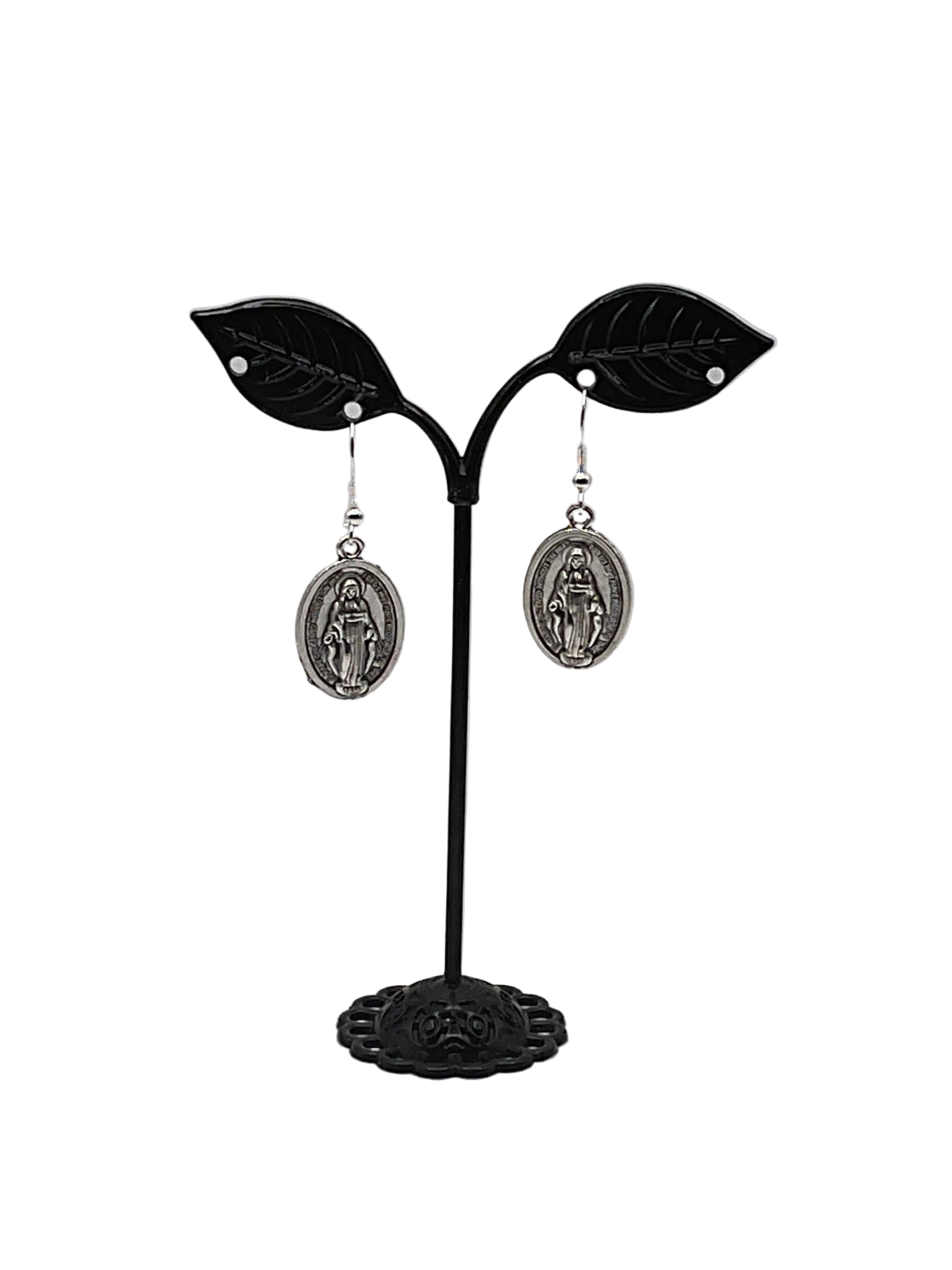 Religious Medal Earrings