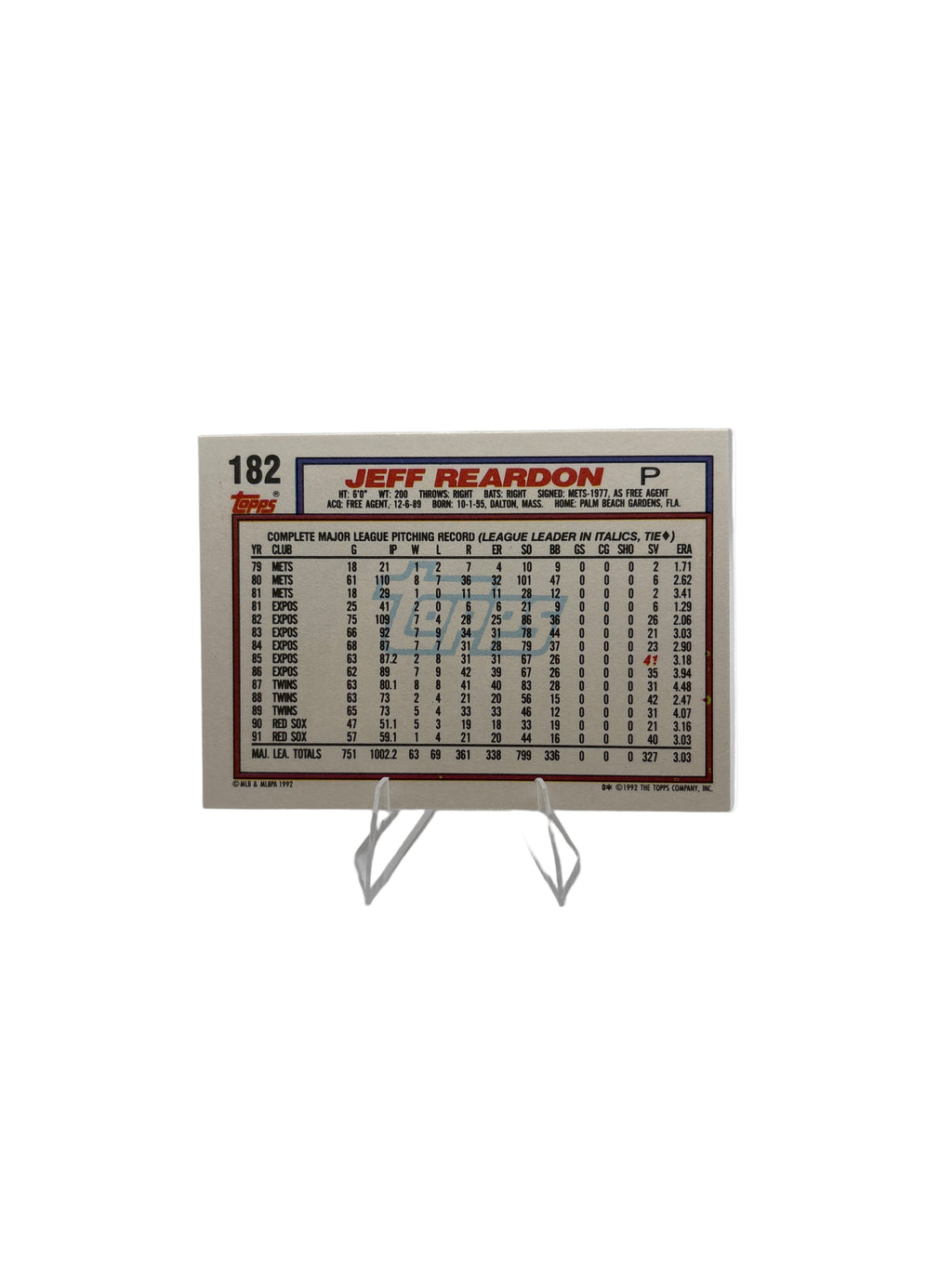 Topps Jeff Reardon