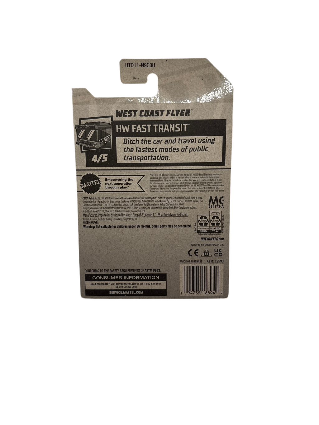 Hot Wheels West Coast Flyer Diecast