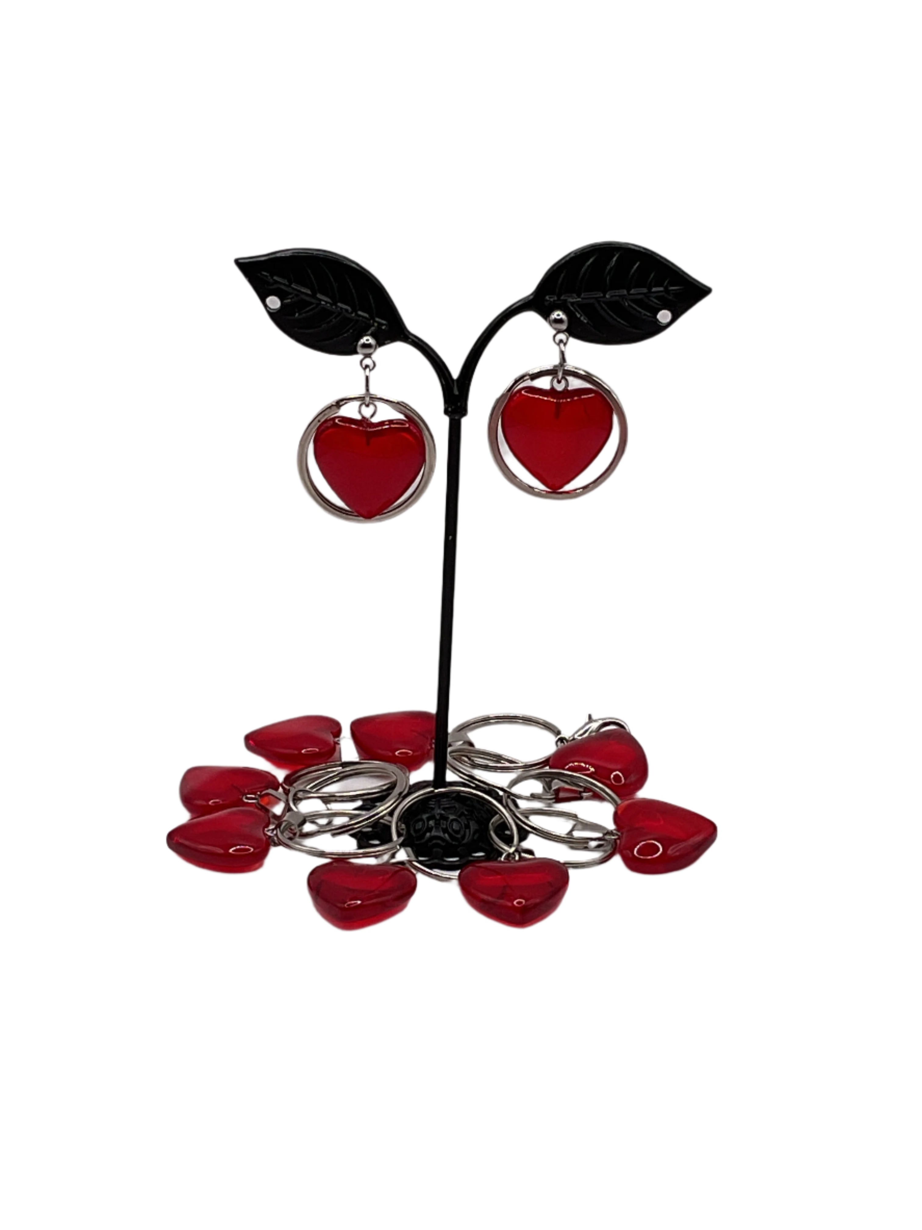 Heart Earring And Bracelet Set