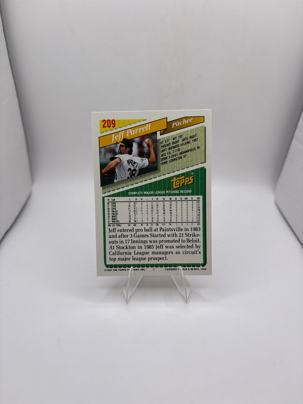 Topps Jeff Parrett