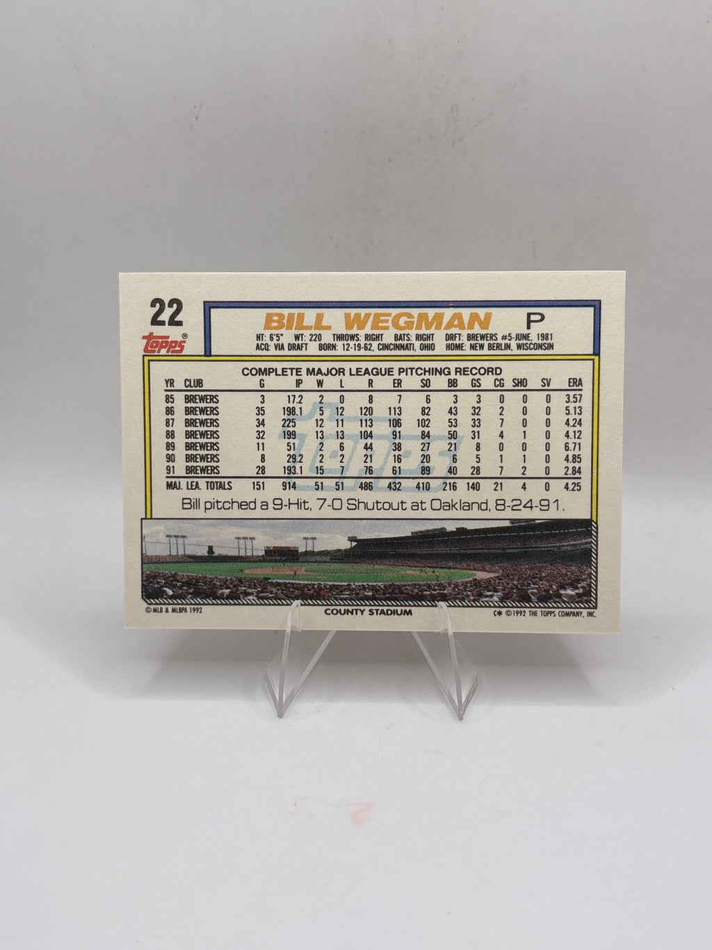 Topps Bill Wegman