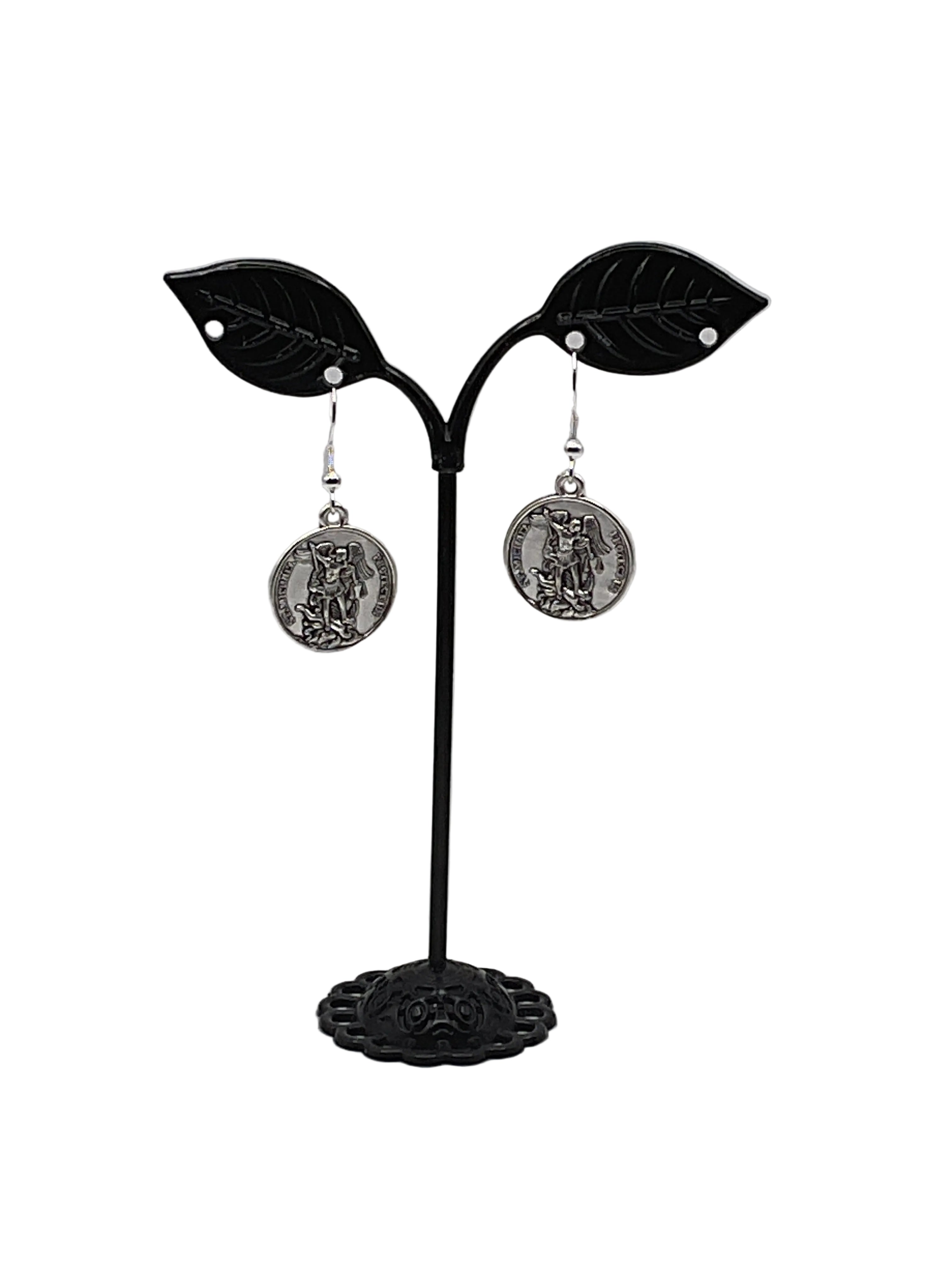 Religious Medal Earrings