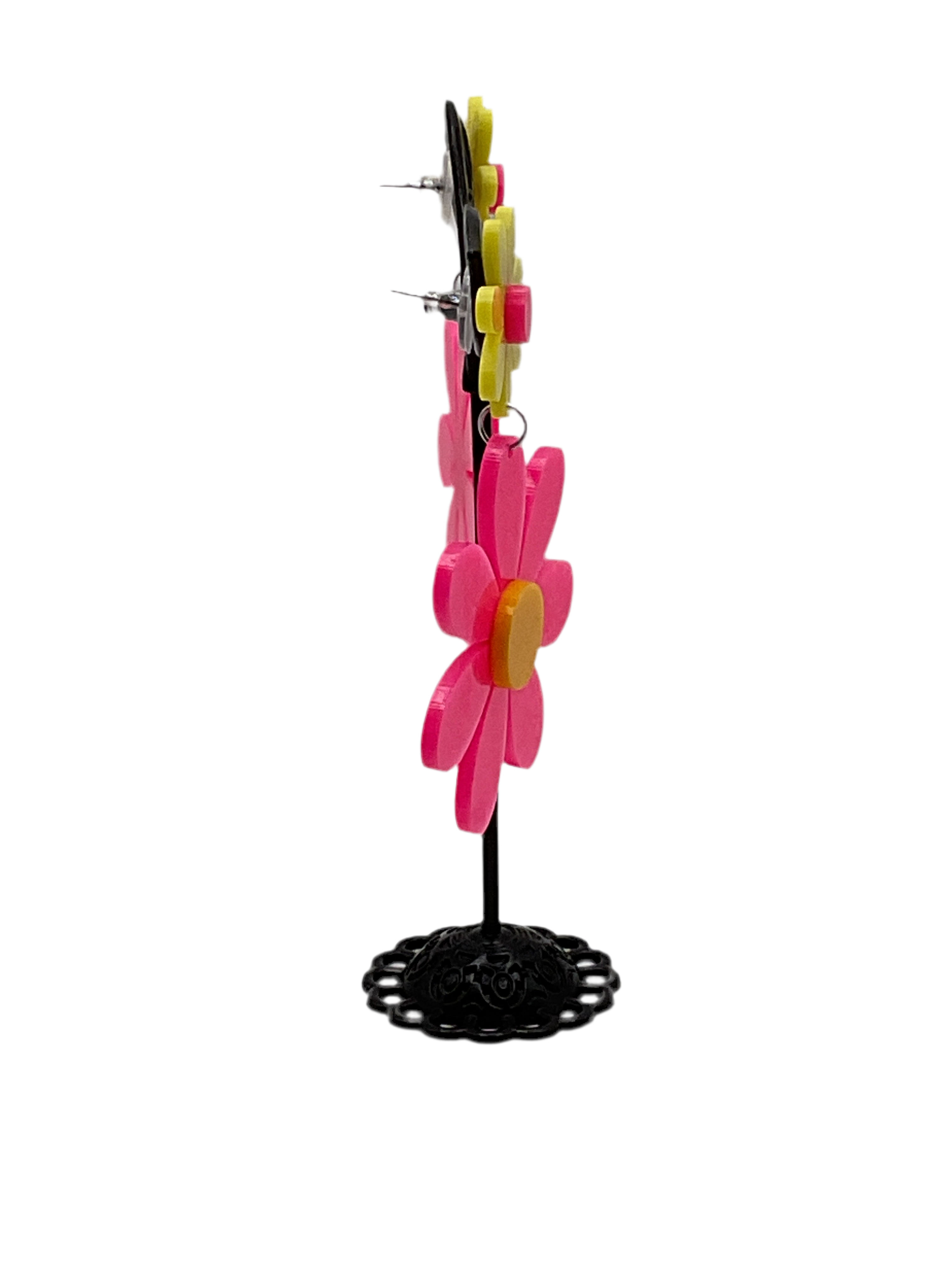 Colorful Large Flower Earrings
