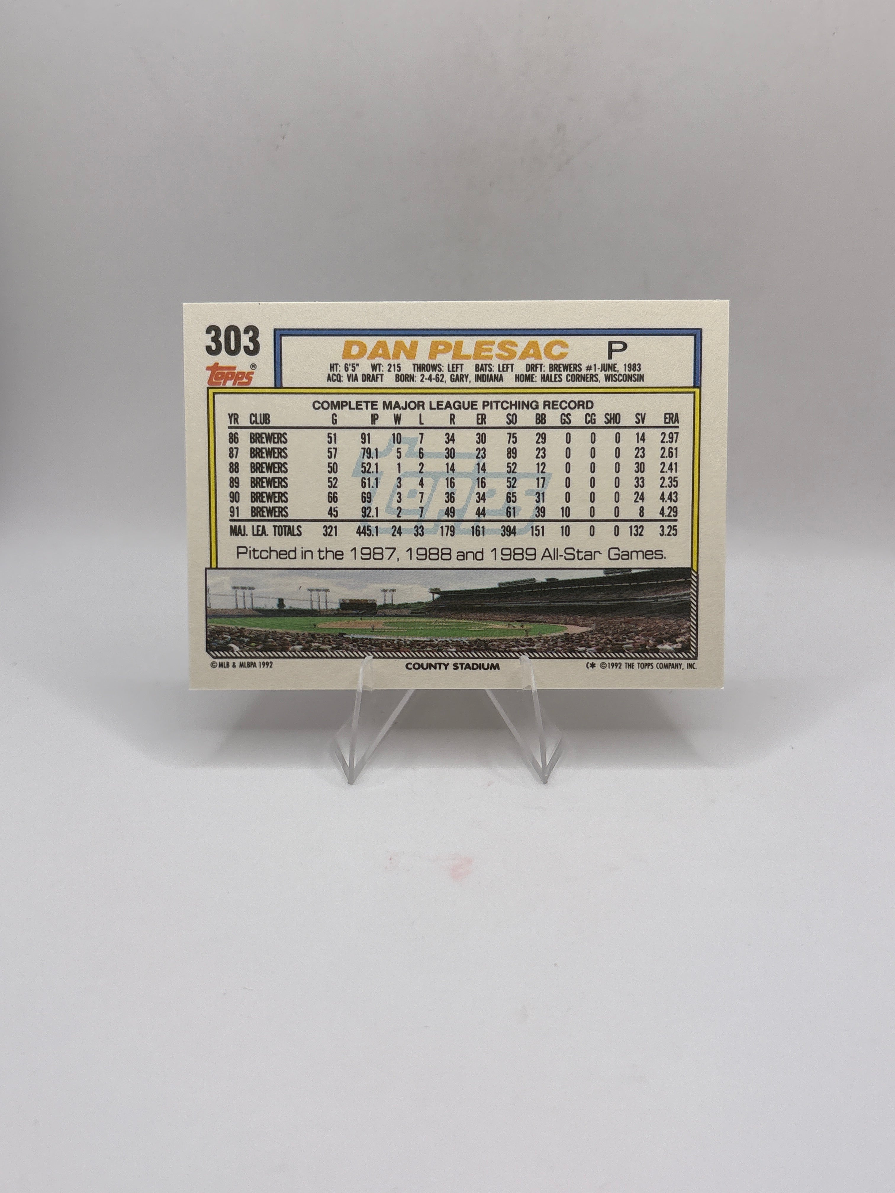 Topps Dan Plesac