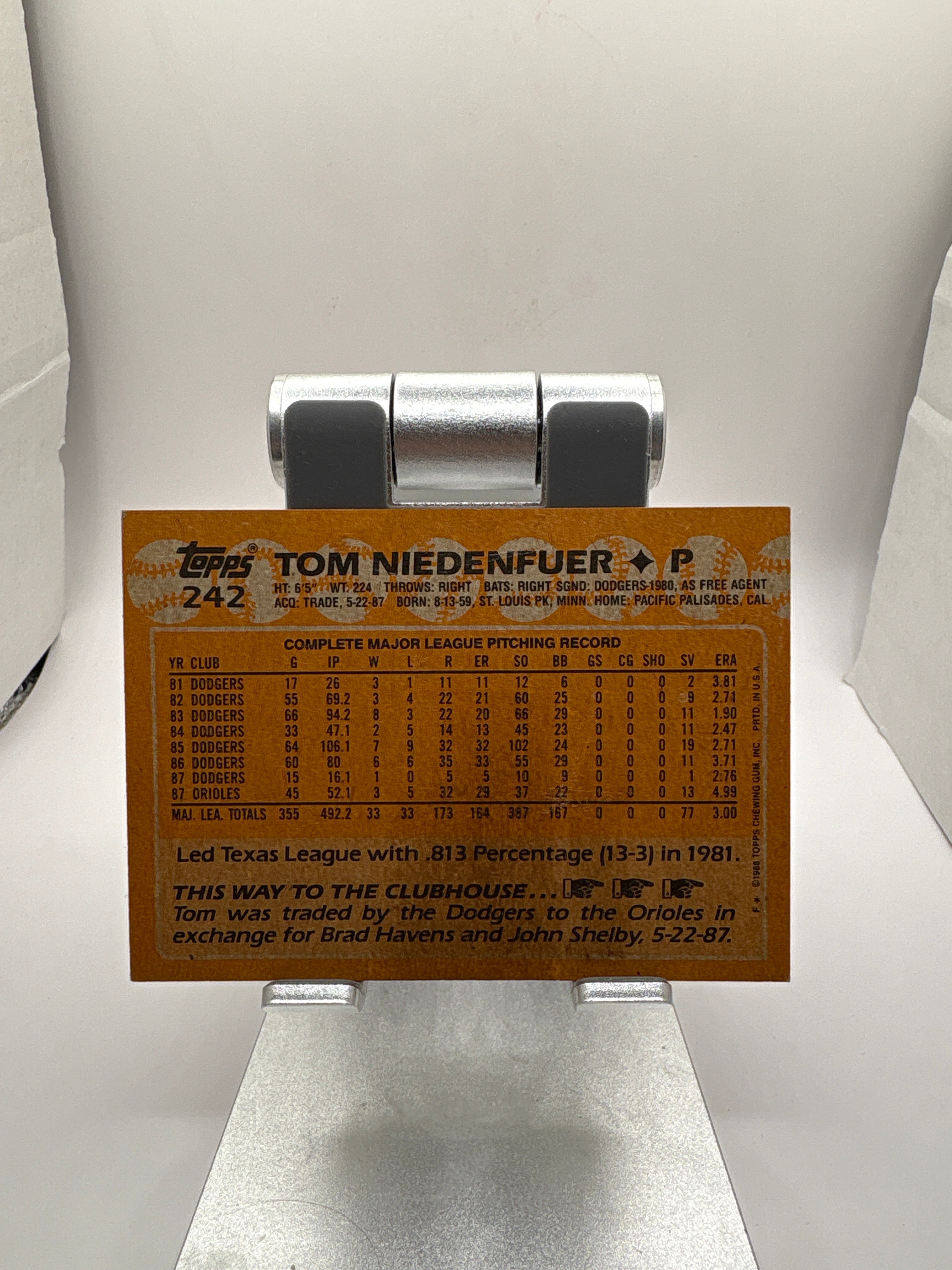 Topps Tom Niedenfur