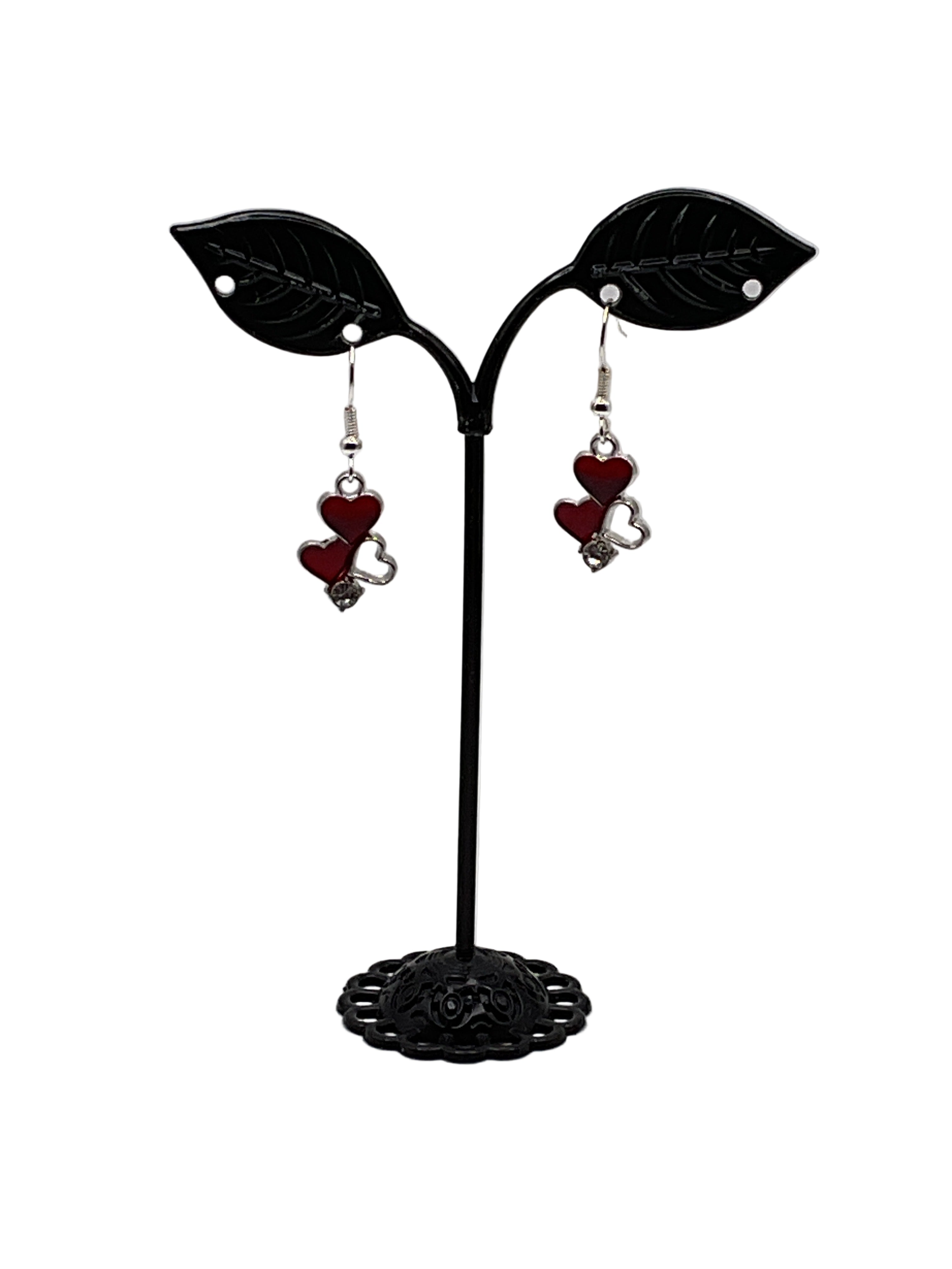 Triple Heart Earrings