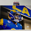 Autographed/Signed Aaron Donald Los Angeles LA Rams 11x14 Football Photo JSA COA #2