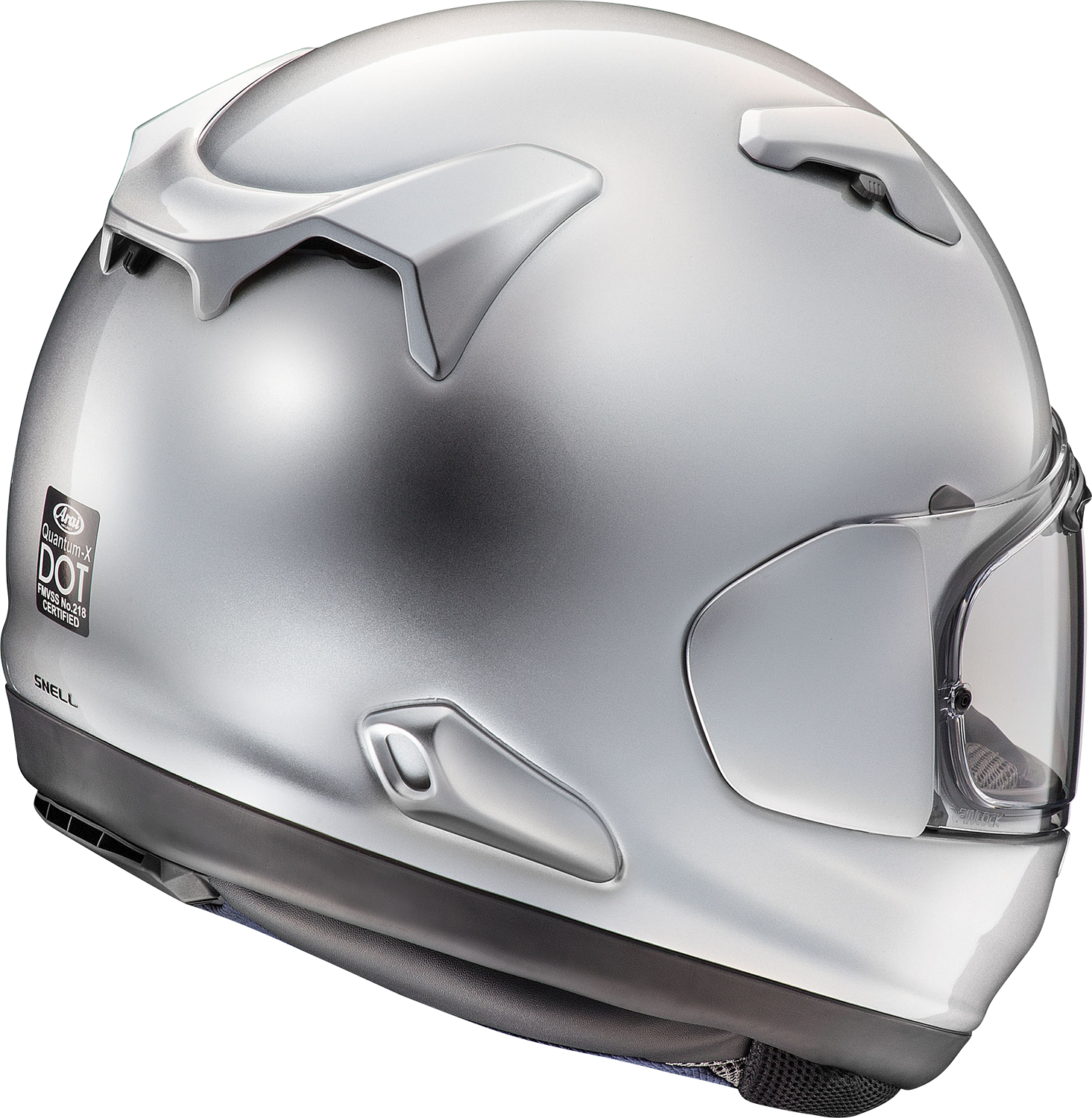 ARAI HELMETS, Arai Helmets Quantum-X Helmet in Aluminum Silver (Size 2XL) – VAS Shield System & Enhanced Safety Features