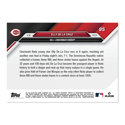 2024 Topps Now Elly De La Cruz #95 Rookie RC Baseball Card