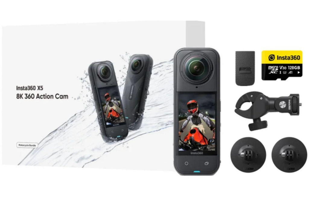 Insta360 X5 Motorcycle Bundle – 8K 360° Camera Kit for Riders