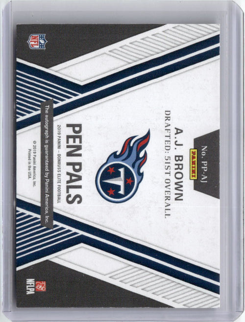 2019 Panini Donruss Elite Pen Pals AJ Brown #PP-AJ Autograph Rookie RC Football Card