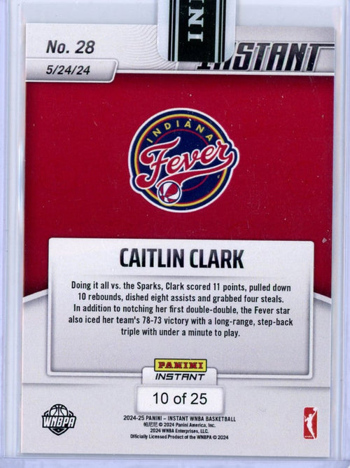 2024 Panini Instant Caitlin Clark #28 Jungle /25 Rookie RC Basketball Card