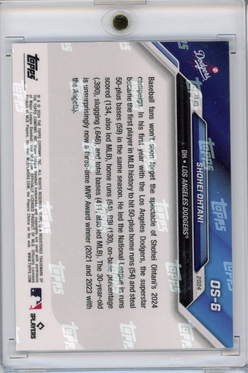 2024 Topps Now Shohei Ohtani #OS-6 Wins NL MVP Blue #/49 Los Angeles Dodgers Baseball Card