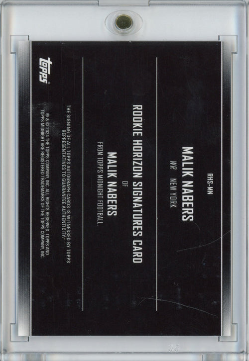 2024 Topps Midnight Malik Nabers #RHSMN Horizons Autograph Rookie RC Football Card