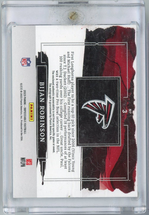2023 Panini Impeccable Bijan Robinson #3 RPA Auto /25 Rookie RC Football Card