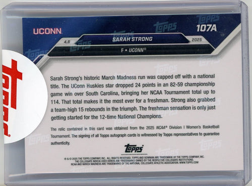 2024 Topps Bowman U Now Sarah Strong #107A Red Auto /10 Rookie RC Basketball Card