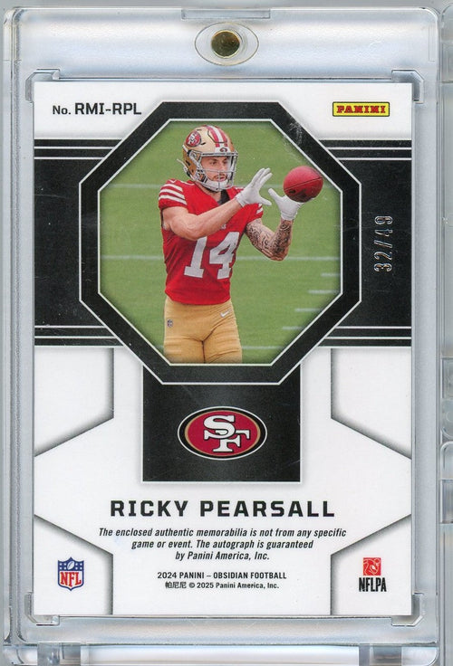 2024 Panini Obsidian Ricky Pearsall #RMIRPL RPA Auto /49 Rookie RC Football Card