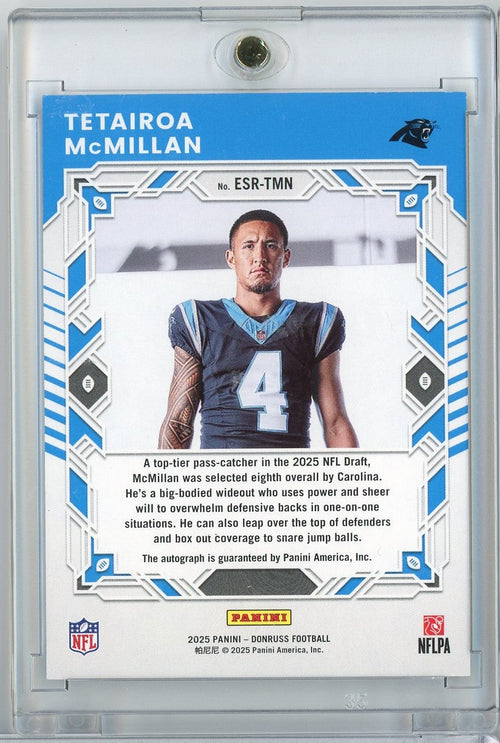 2025 Panini Donruss Tetairoa McMillan #ESRTMN Elite Series Rookies Auto /99 Rookie RC Football Card