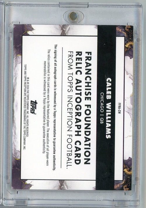 2024 Topps Inception Franchise Foundation Caleb Williams #FFRA-CW /75 Relic Auto Rookie RC Football Card