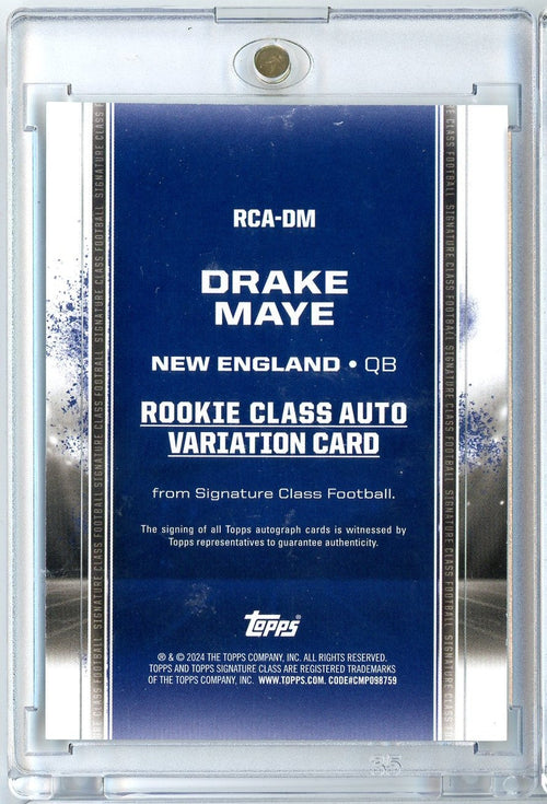 2024 Topps Signature Class Drake Maye #RCADM Green Foil Auto /150 Rookie RC Football Card