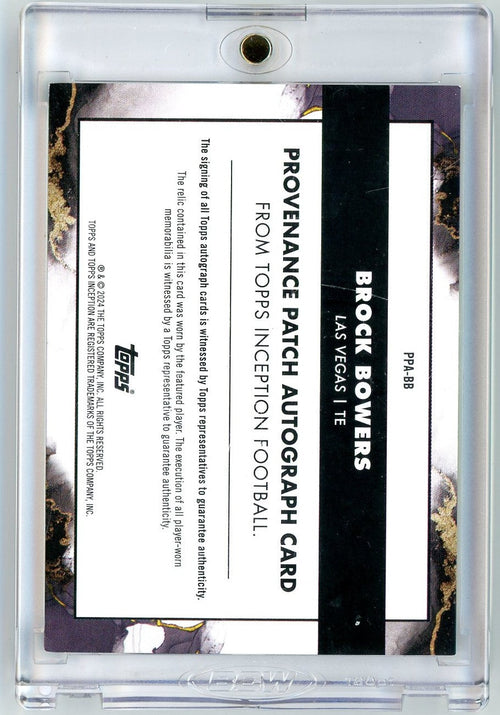 2024 Topps Inception Brock Bowers #PPA-BB /99 Provenance Patch Auto Rookie RC Football Card