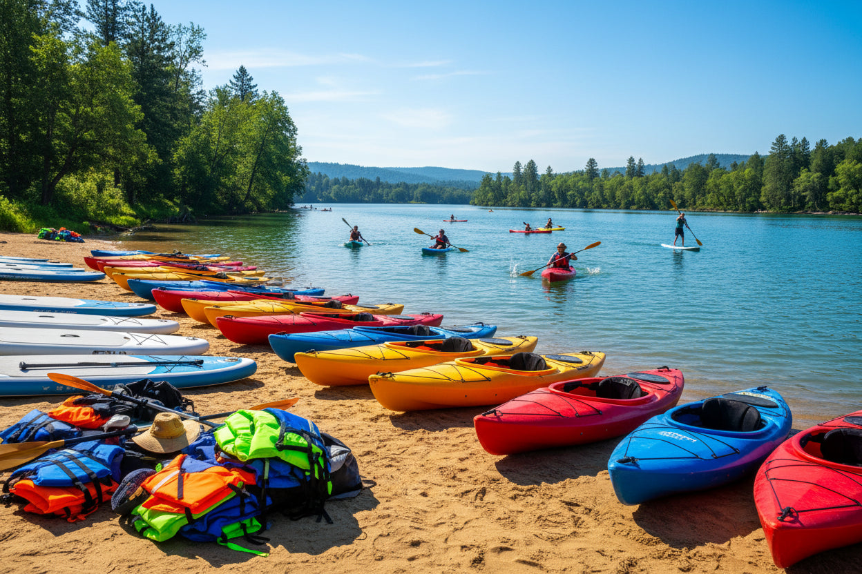 kayaks and water sports like surfing
and boating to snow slop ski days I got all your sports accessories